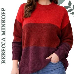 Rebecca Minkoff XL Colorblock Knit Sweater | Cozy Oversized